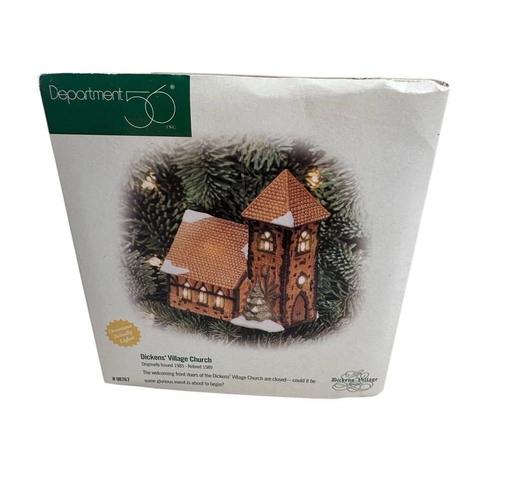 Vintage Dept 56 Dickens' Village Church Ornament 98767 Vintage Dept 56 Dickens' Village Church Ornament 98767
