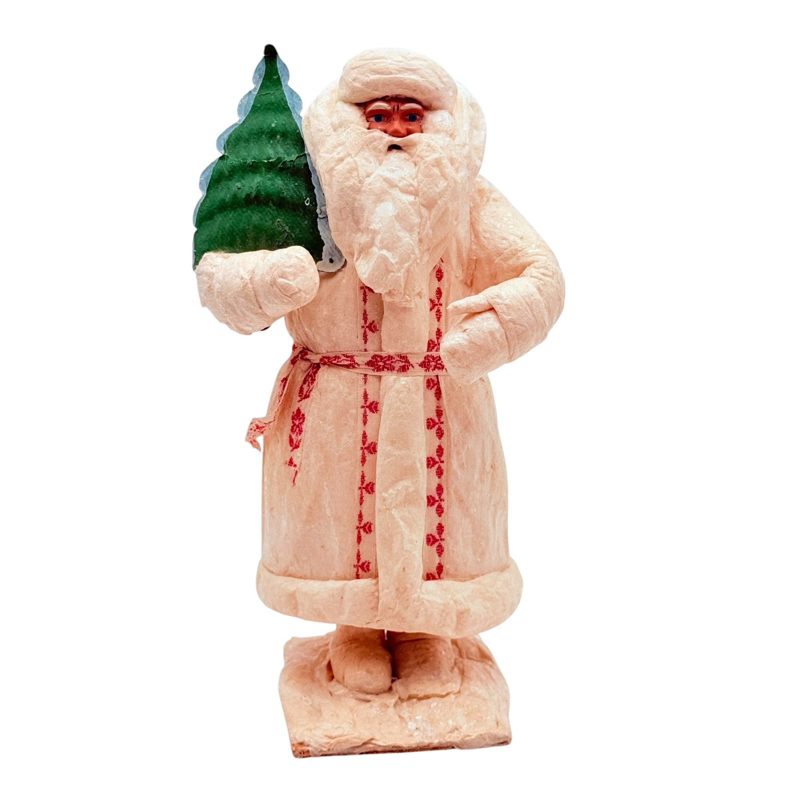 Vintage Papier Mache Russian Ded Moroz Santa Claus Christmas Figurine 1960 X” Vintage Papier Mache Russian Ded Moroz Santa Claus Christmas Figurine 1960 X”