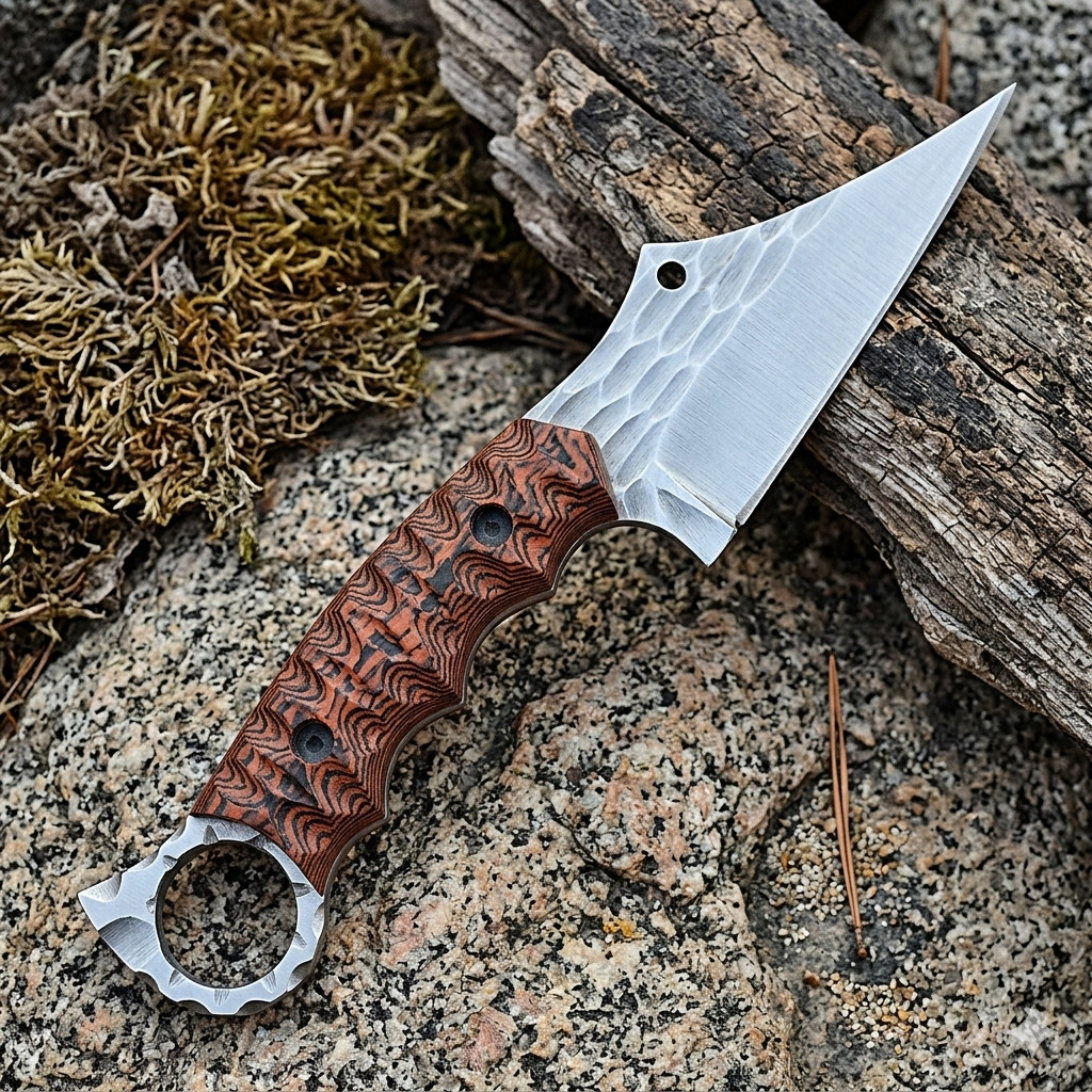 8" Hunting Knife Fixed Blade with Full tang Horizontal Cross Draw Survival Knife