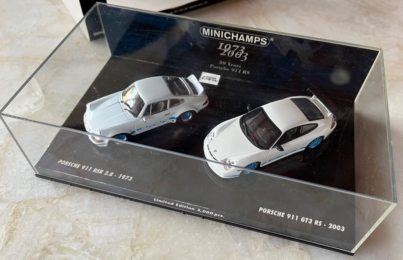 PORSCHE OFFICIAL 911 RSR 2.8 911 GT3 RS 50th SET 1:43rd MODEL MINICHAMPS RARE PORSCHE OFFICIAL 911 RSR 2.8 911 GT3 RS 50th SET 1:43rd MODEL MINICHAMPS RARE