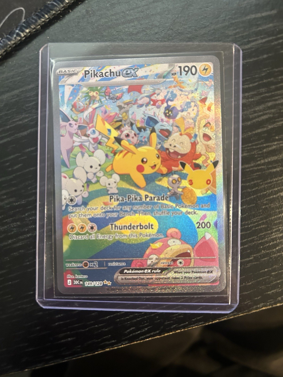 2026 Pokemon 30th Celebration Pikachu EX 149/128 SIR Full Art Holo 2026 Pokemon 30th Celebration Pikachu EX 149/128 SIR Full Art Holo