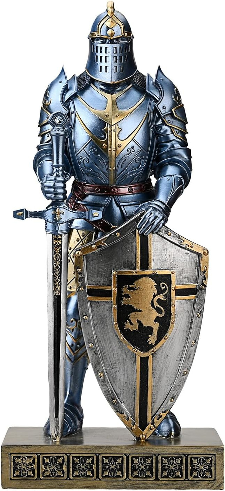 King'S Guard Desktop Accessories Statue Knight Ornament with Shield Blue King'S Guard Desktop Accessories Statue Knight Ornament with Shield Blue