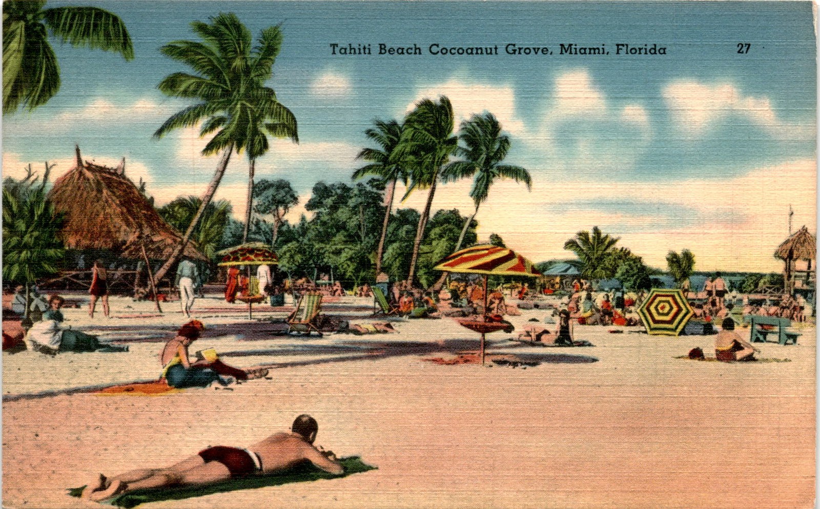 Tahiti Beach, Cocoanut Grove, Miami, Florida. Postcard Tahiti Beach, Cocoanut Grove, Miami, Florida. Postcard