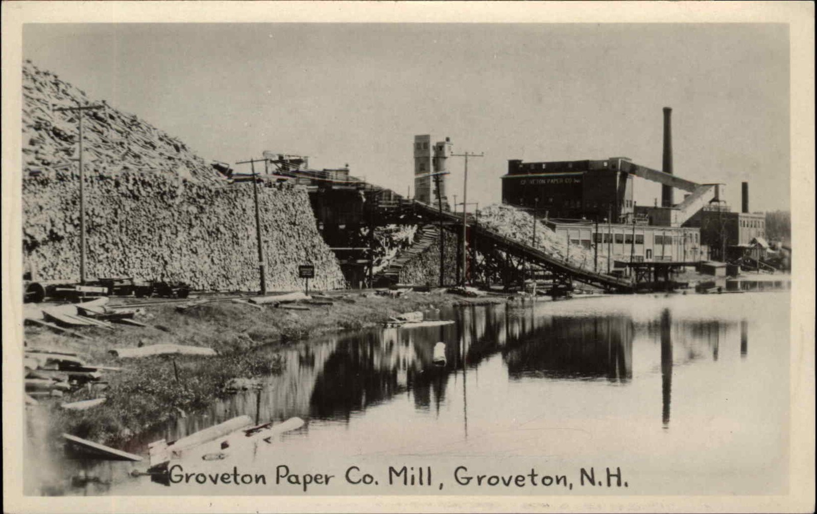 GROVETON NEW HAMPSHIRE NH Paper Co Mill Vintage RPPC Real Photo Postcard GROVETON NEW HAMPSHIRE NH Paper Co Mill Vintage RPPC Real Photo Postcard