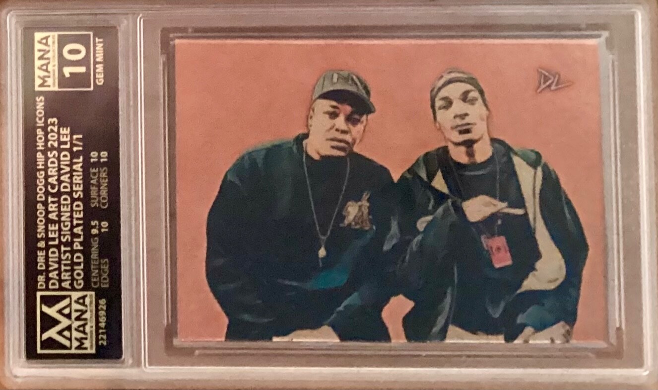 2023 DR DRE & SNOOP DOGG Gold plated 1/1 Mana 10 Gem Mint David Lee Auto not PSA