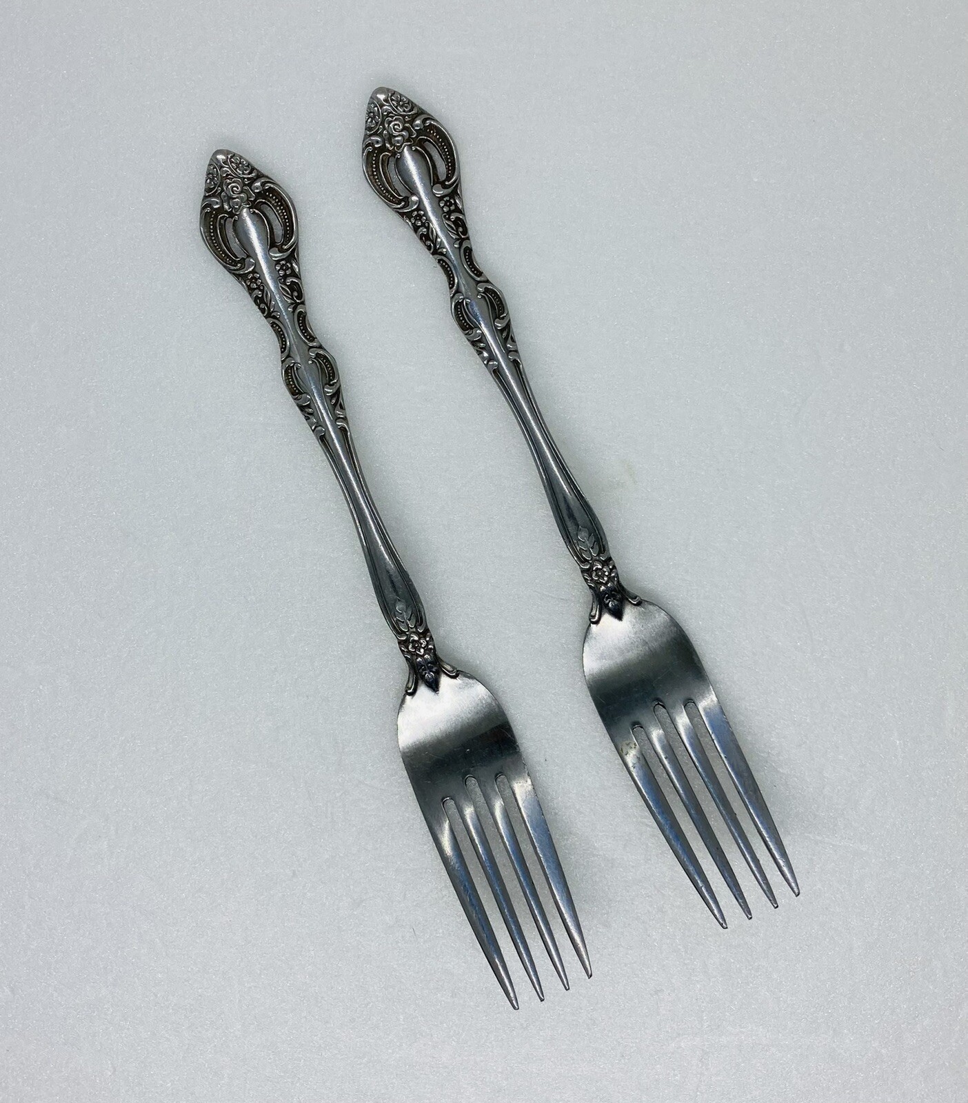 Vintage National Dynasty II Stainless Steel Cocktail Forks 7.5”Japan Unique 29 Vintage National Dynasty II Stainless Steel Cocktail Forks 7.5”Japan Unique 29