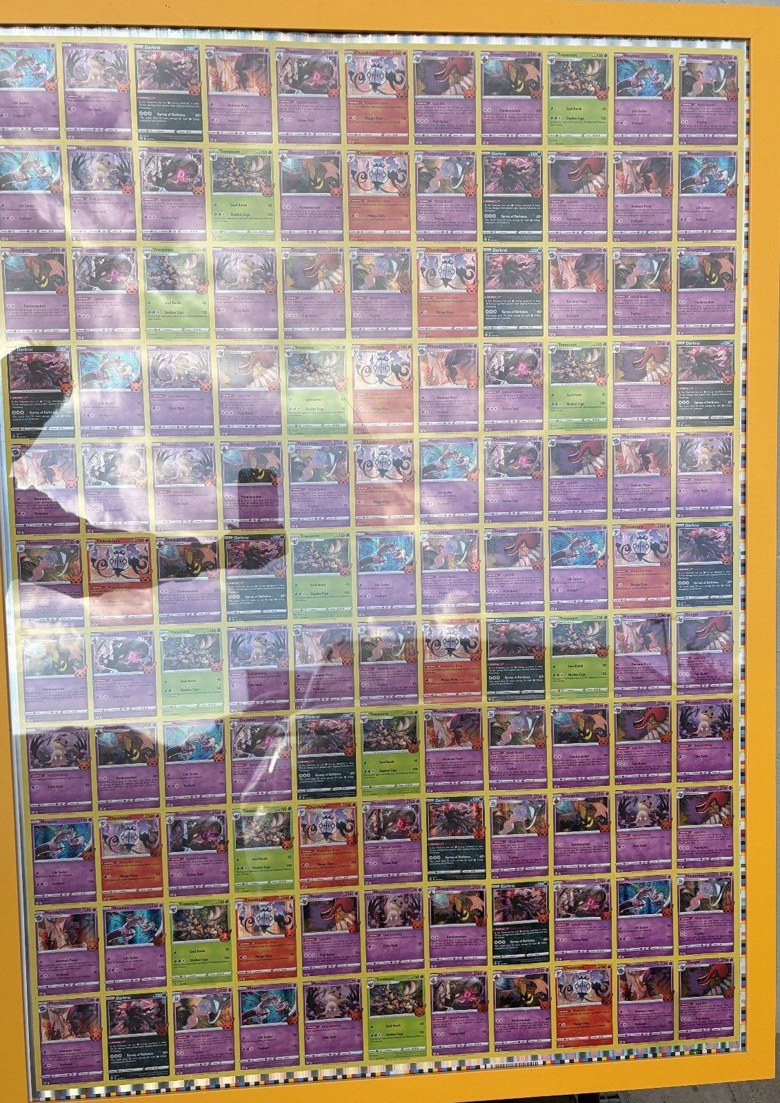 Pokemon Uncut HOLO Sheet Trick or Trade 2022 Mewtwo Mewtu Gengar Darkrai Mimikyu