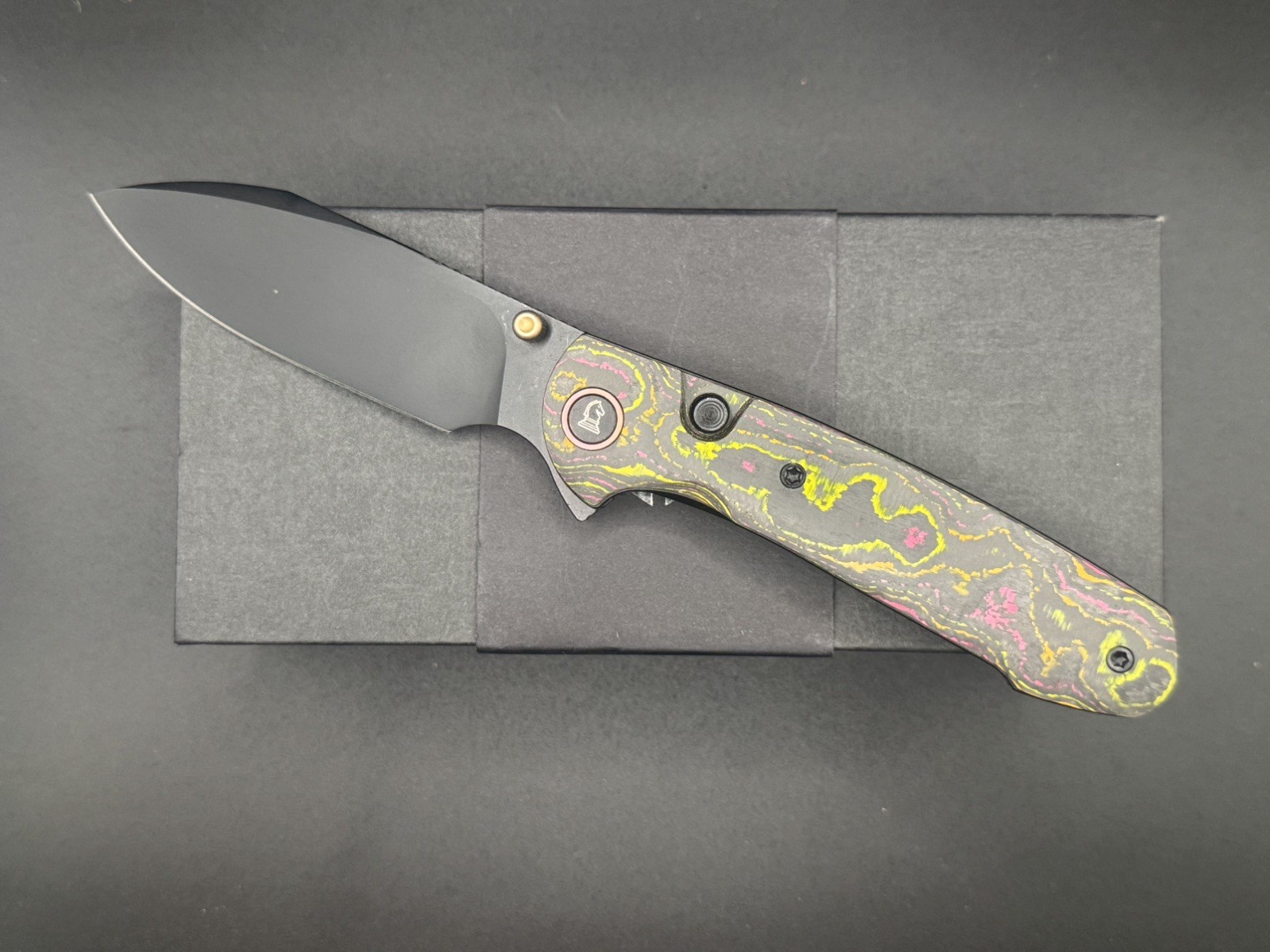 Remette Bam Bam V1 Flo Party Camo Carbon Ti coated 14c28n Blade Remette Bam Bam V1 Flo Party Camo Carbon Ti coated 14c28n Blade