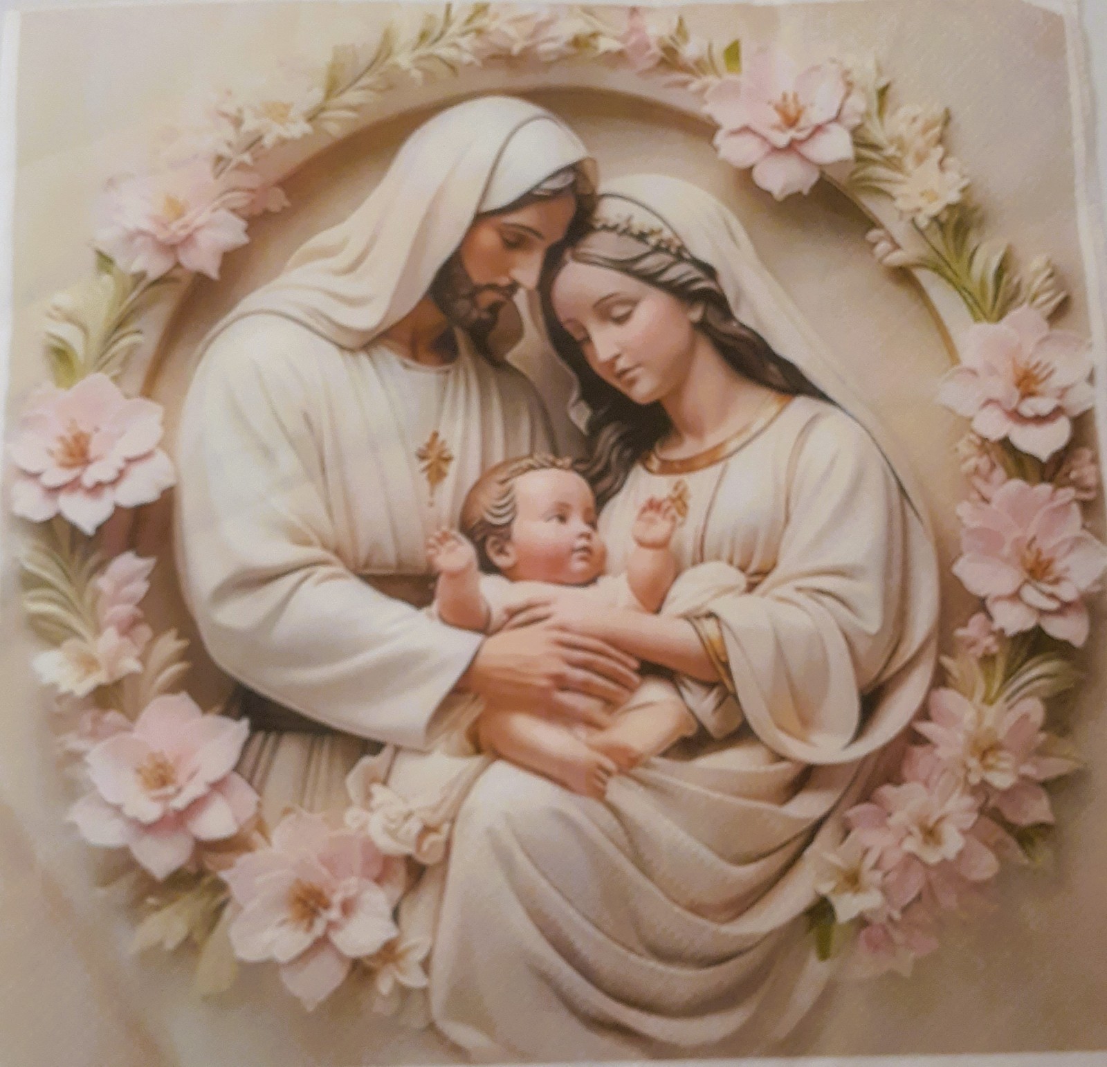 2 individual Paper Decoupage NAPKINS -HOLY FAMILY RELIGIOU 1 MOTIF 2 individual Paper Decoupage NAPKINS -HOLY FAMILY RELIGIOU 1 MOTIF