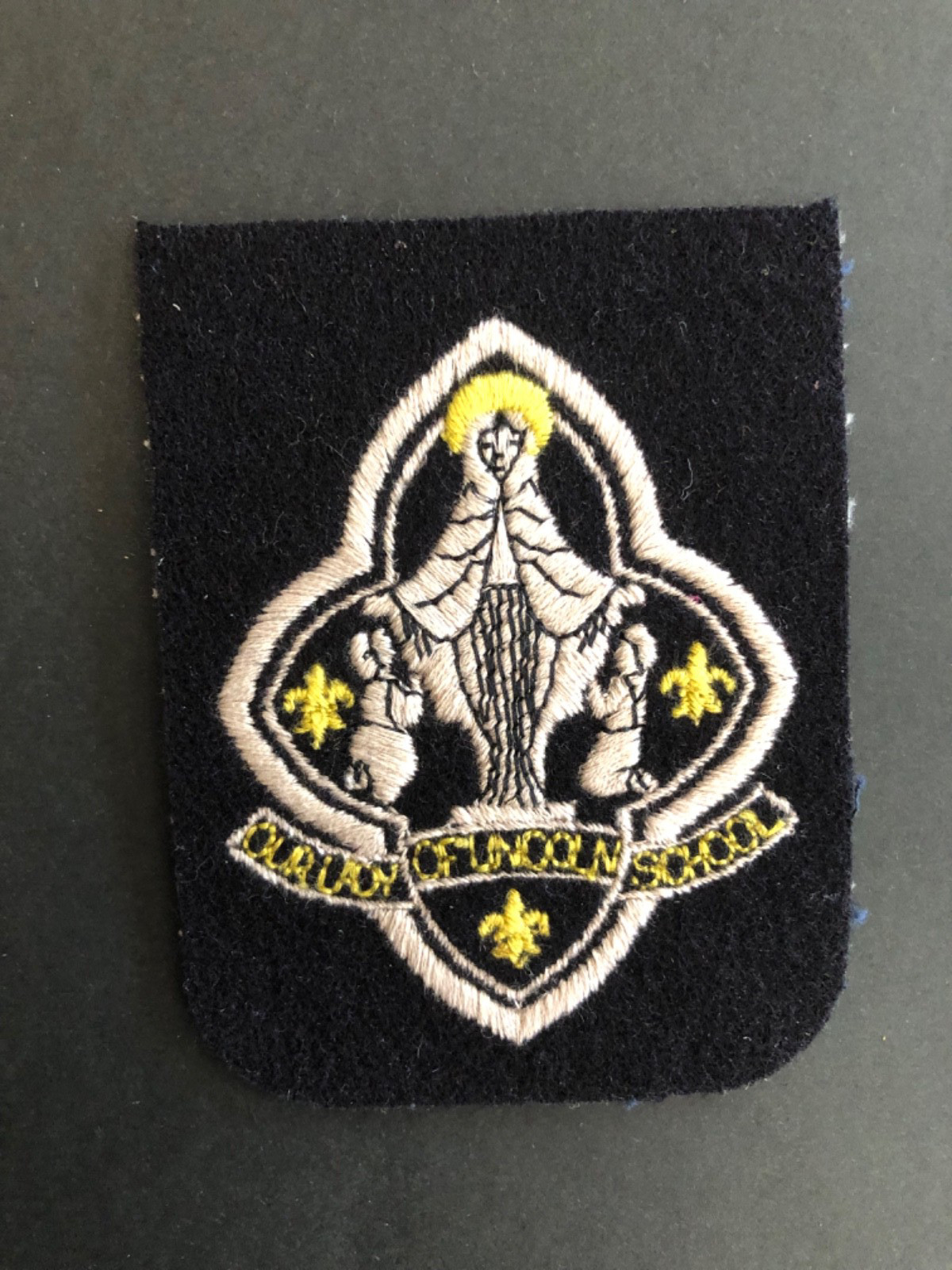 Vintage school cloth patch Our Lady Of Lincoln School Vintage school cloth patch Our Lady Of Lincoln School