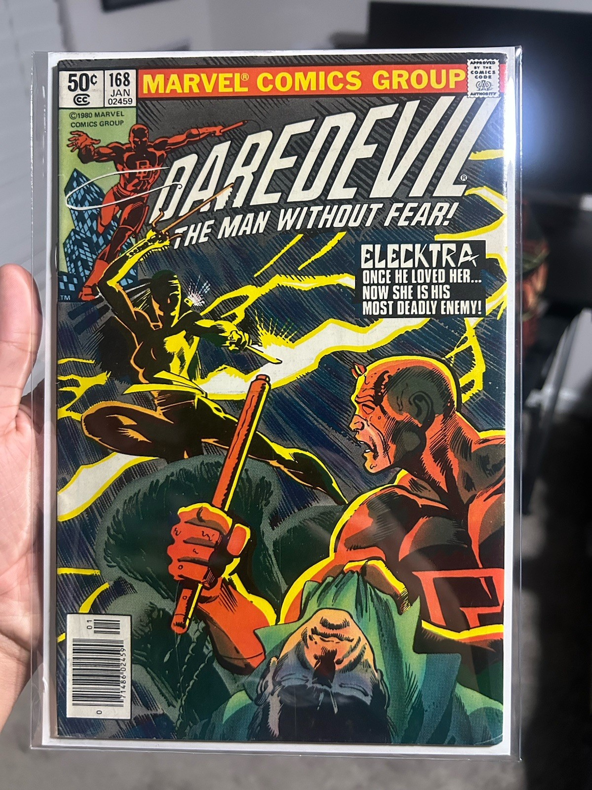 Daredevil #168 (1980) Elektra First Appearance Newstand Cover Daredevil #168 (1980) Elektra First Appearance Newstand Cover
