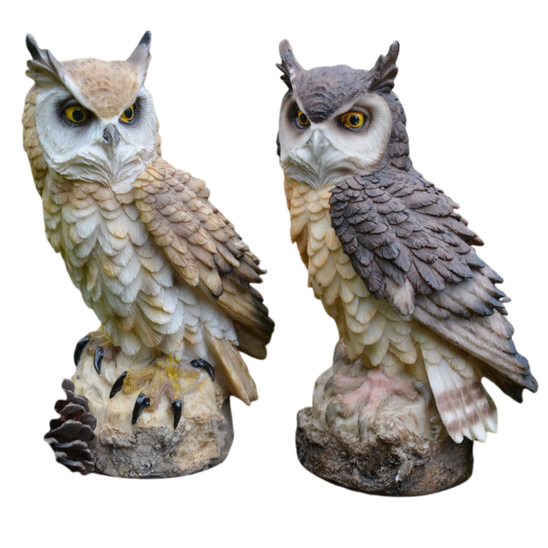 Vintage Great Horned Owl Resin Figure 7" Brown Vintage Great Horned Owl Resin Figure 7" Brown