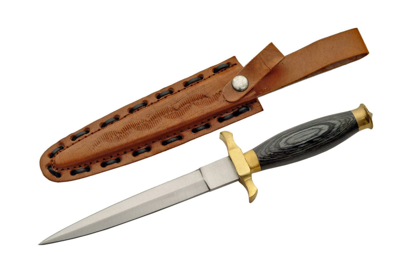 NEW Medieval Dagger Gray Wood Handle Stainless Blade Knife Leather Sheath 10.5" NEW Medieval Dagger Gray Wood Handle Stainless Blade Knife Leather Sheath 10.5"
