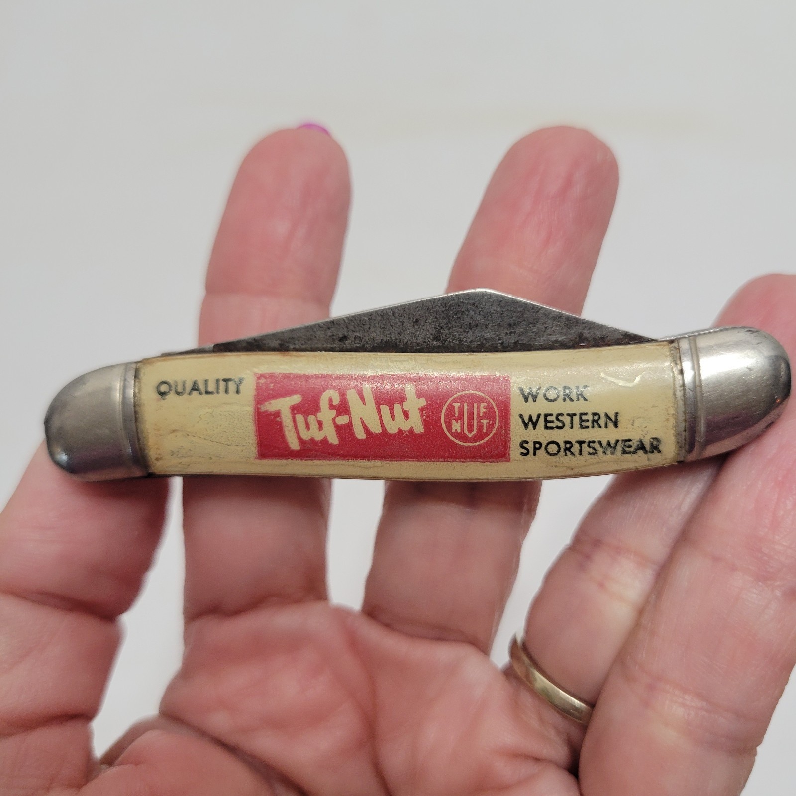 Vintage Imperial Advertising Pocket Knife TUF-NUT WORKWEAR WESTERN SPORTSWEAR