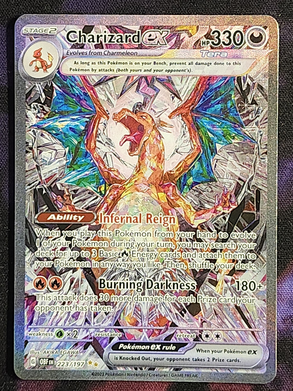 Pokemon Charizard EX 223/197 (LP) Obsidian Flames OBF Pokemon Charizard EX 223/197 (LP) Obsidian Flames OBF