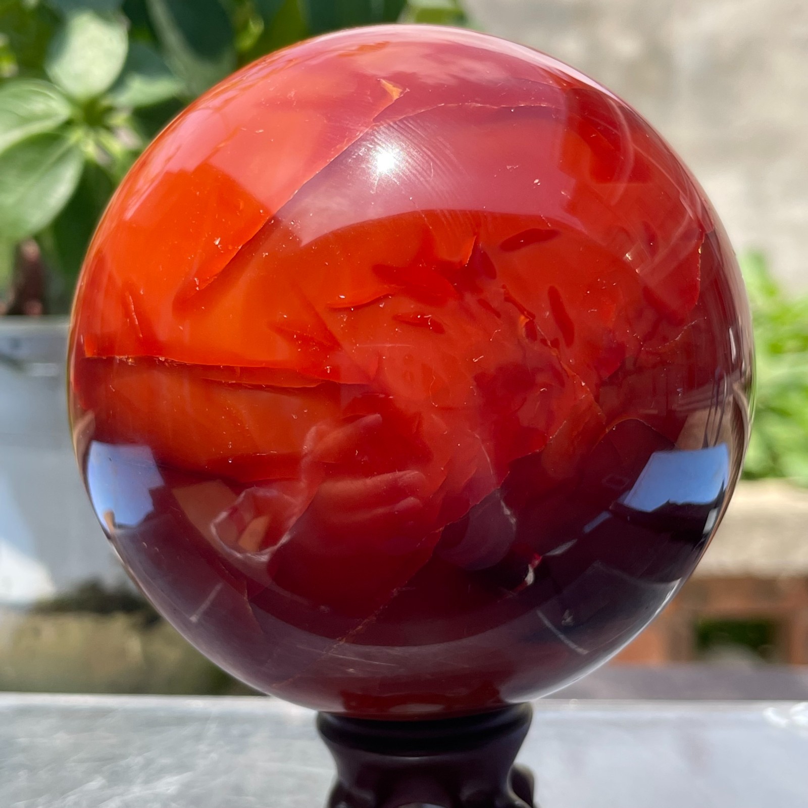 940g Large Natural Red Carnelian Agate Crystal Sphere Ball Specimen Healing 940g Large Natural Red Carnelian Agate Crystal Sphere Ball Specimen Healing