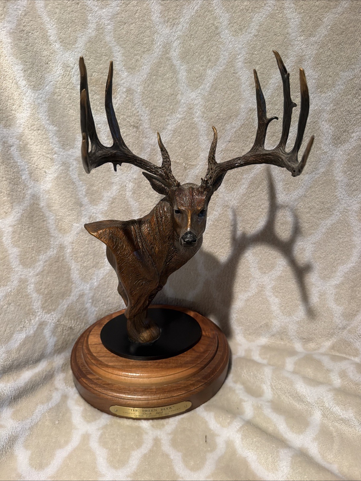Vintage Rare "The Breen Buck" By Dick Idol 22/50 Deer Bust Statue Heavy Signed