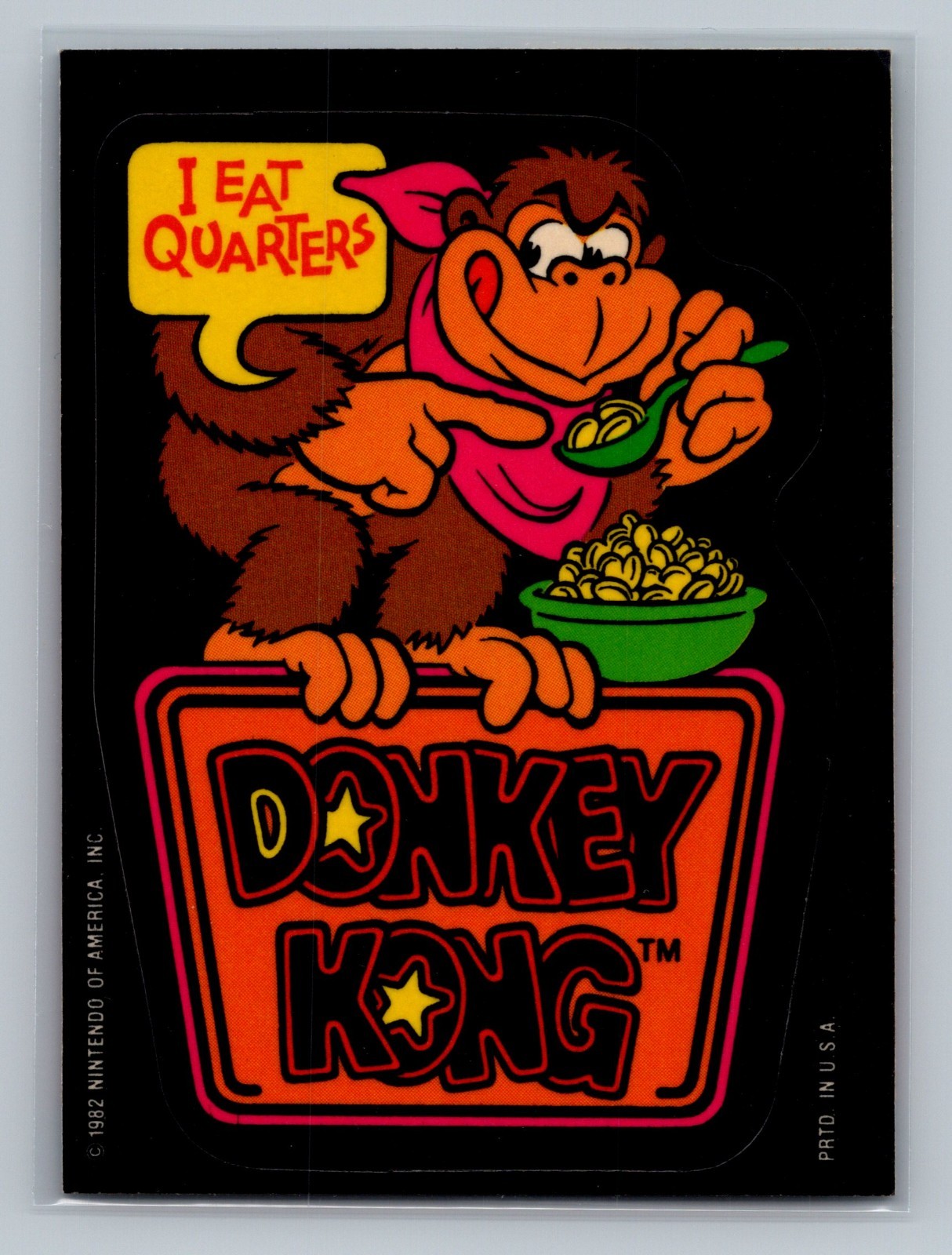 1982 Topps Nintendo Donkey Kong - I Eat Quarters Luigi Rookie (RC) - NM-MT 1982 Topps Nintendo Donkey Kong - I Eat Quarters Luigi Rookie (RC) - NM-MT