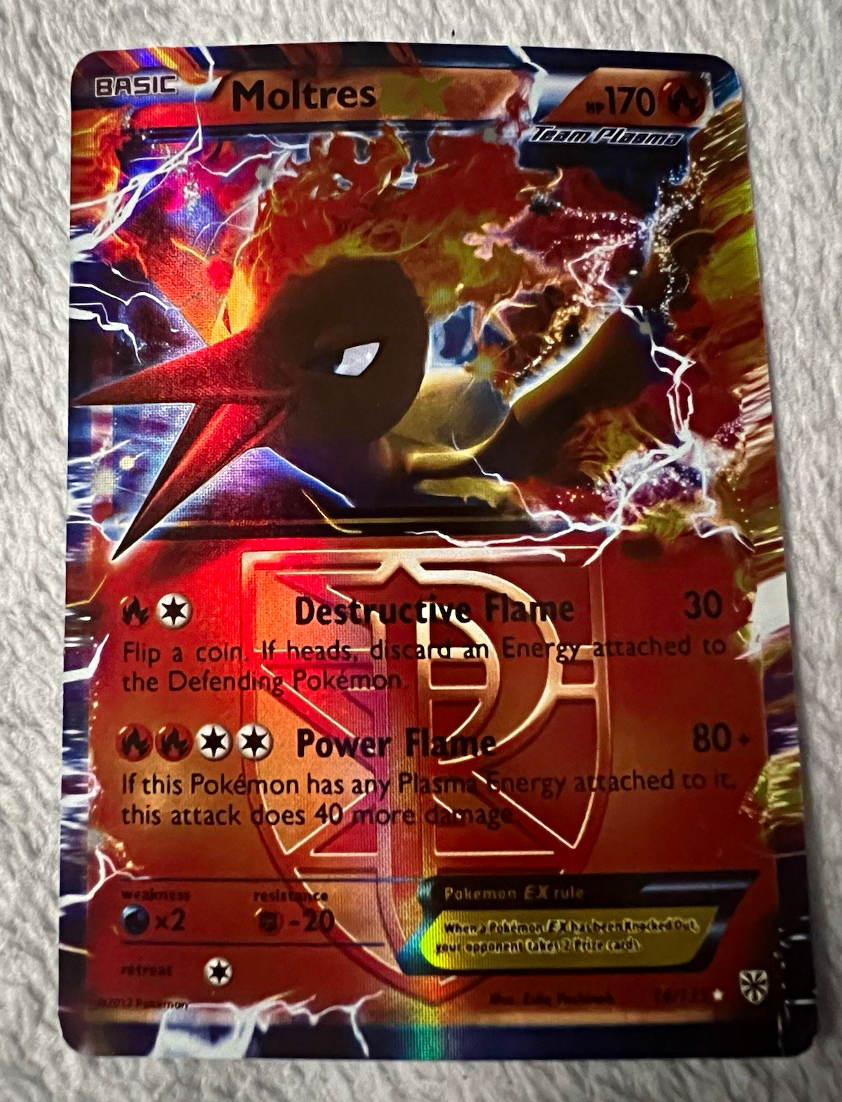 Pokemon TCG Moltres EX Team Plasma 14/135 English Holo CP 170 (2012) Pokemon TCG Moltres EX Team Plasma 14/135 English Holo CP 170 (2012)