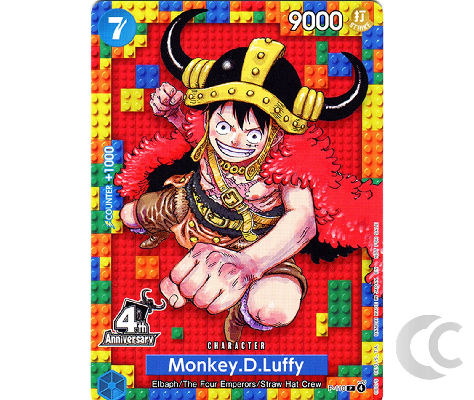 Monkey.D.Luffy P-110 Promo 4th Anniversary stamp ONE PIECE Card Game English NM