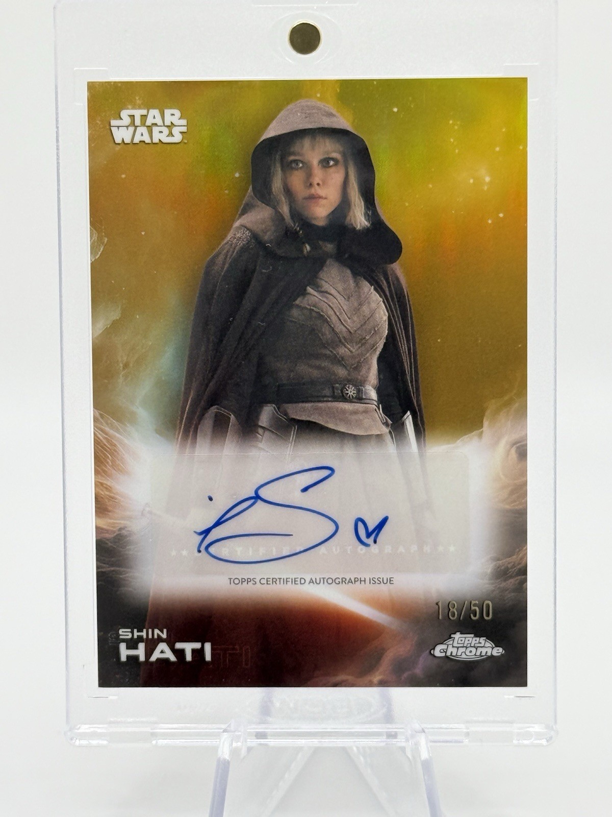 2025 Topps Chrome Star Wars Ivanna Sakhno Shin Hati Gold Refractor Auto /50 2025 Topps Chrome Star Wars Ivanna Sakhno Shin Hati Gold Refractor Auto /50