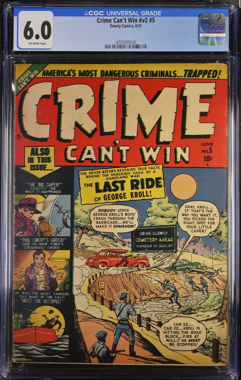 Crime Can't Win v2 #5 CGC 6.0 Timely Comics Crime Can't Win v2 #5 CGC 6.0 Timely Comics