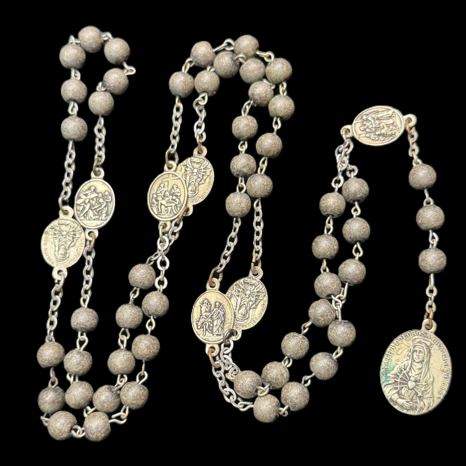 Vintage Pressed Cellulose Bead Our Lady Seven Sorrows Servite Chaplet Rosary 20" Vintage Pressed Cellulose Bead Our Lady Seven Sorrows Servite Chaplet Rosary 20"