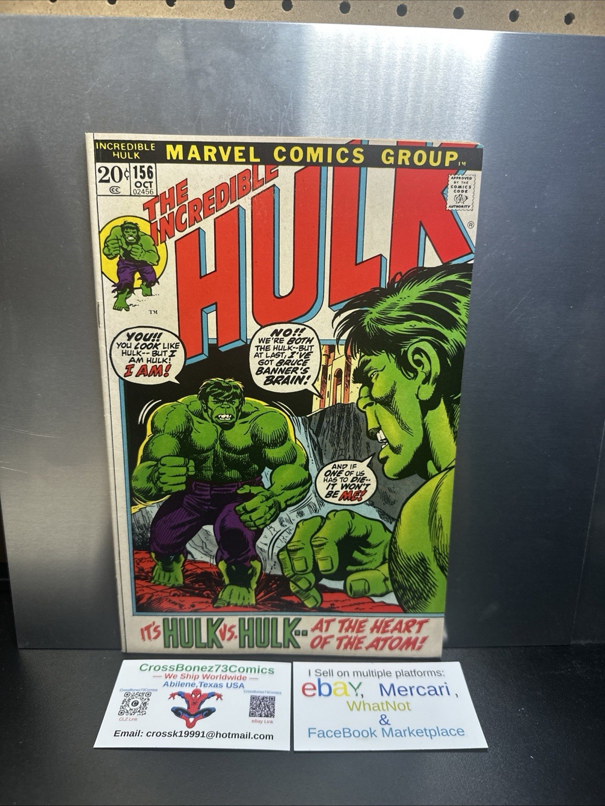 The Incredible Hulk 156 (1972) Marvel “Hulk vs Hulk” Est. VF 🔑 KEY ISSUE 🔑 The Incredible Hulk 156 (1972) Marvel “Hulk vs Hulk” Est. VF 🔑 KEY ISSUE 🔑