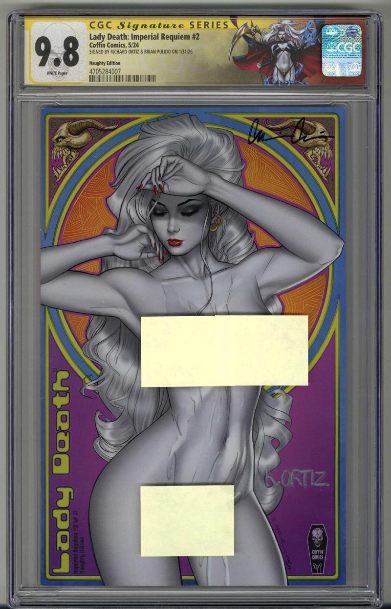 LADY DEATH IMPERIAL REQUIEM #2 CGC 9.8 SS SIGNED RICHARD ORTIZ PULIDO POP 1 RARE LADY DEATH IMPERIAL REQUIEM #2 CGC 9.8 SS SIGNED RICHARD ORTIZ PULIDO POP 1 RARE