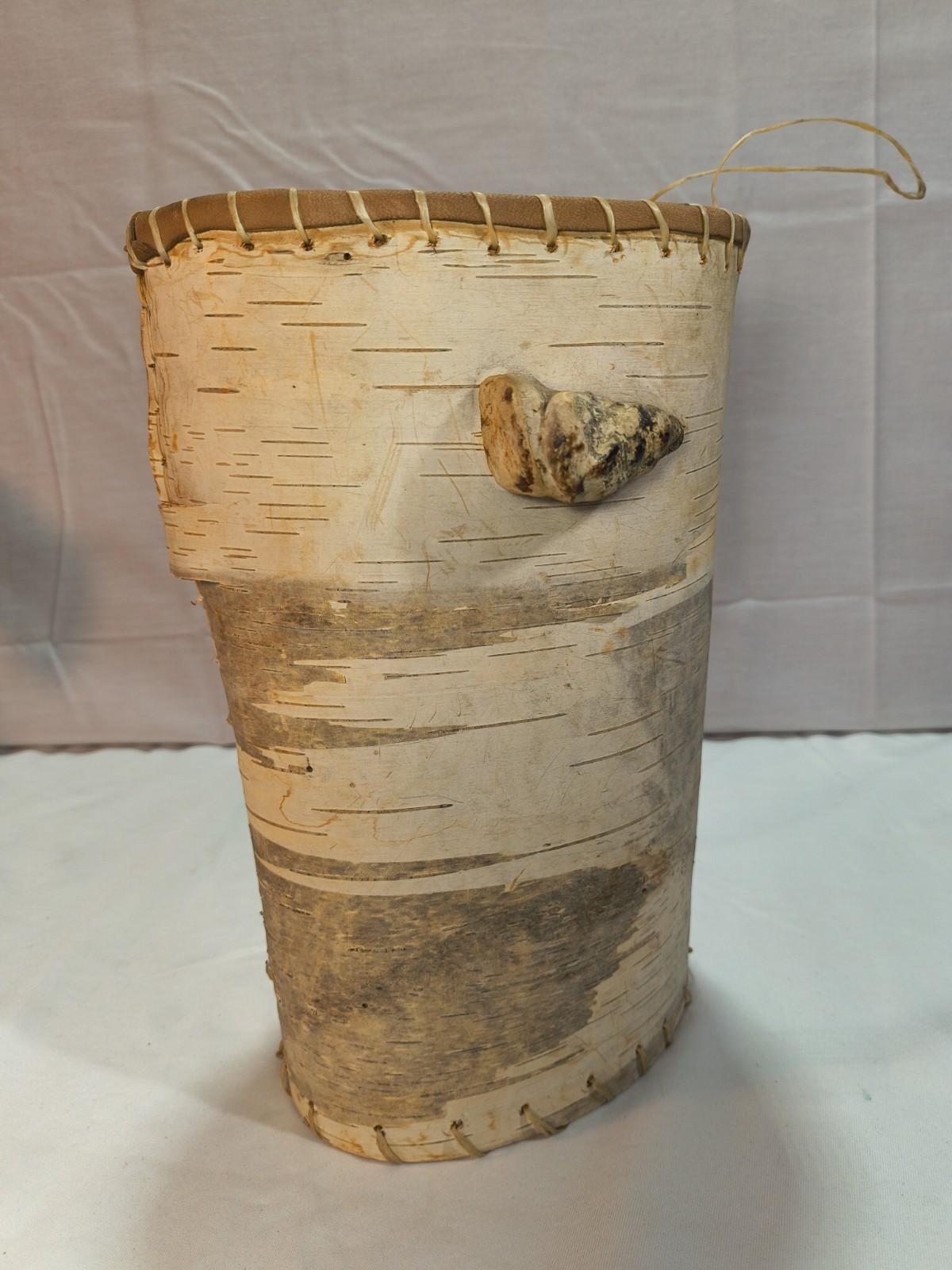 Vintage Birch Bark Art Wall Hanging Basket Decor Rustic Outdoorsy