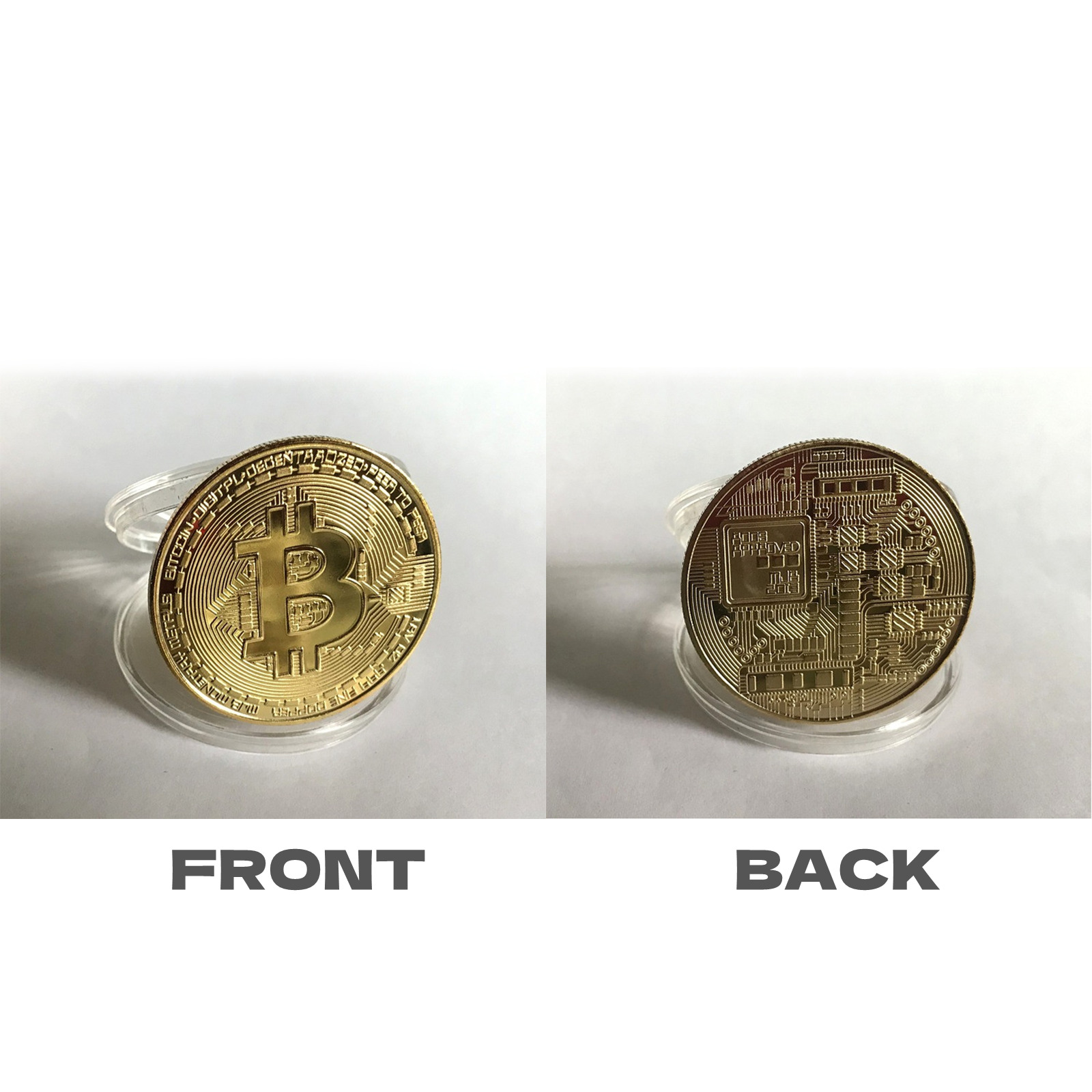 Bitcoin Physical Crypto Coin Commemorative Cryptocurrency with Protective Case