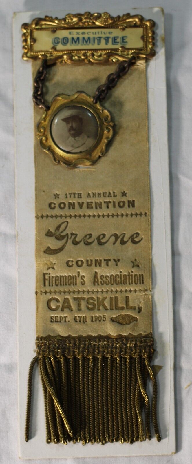 Vintage 1905 Firemen\'s Association Medal - Greene County Catskill Executive Comm