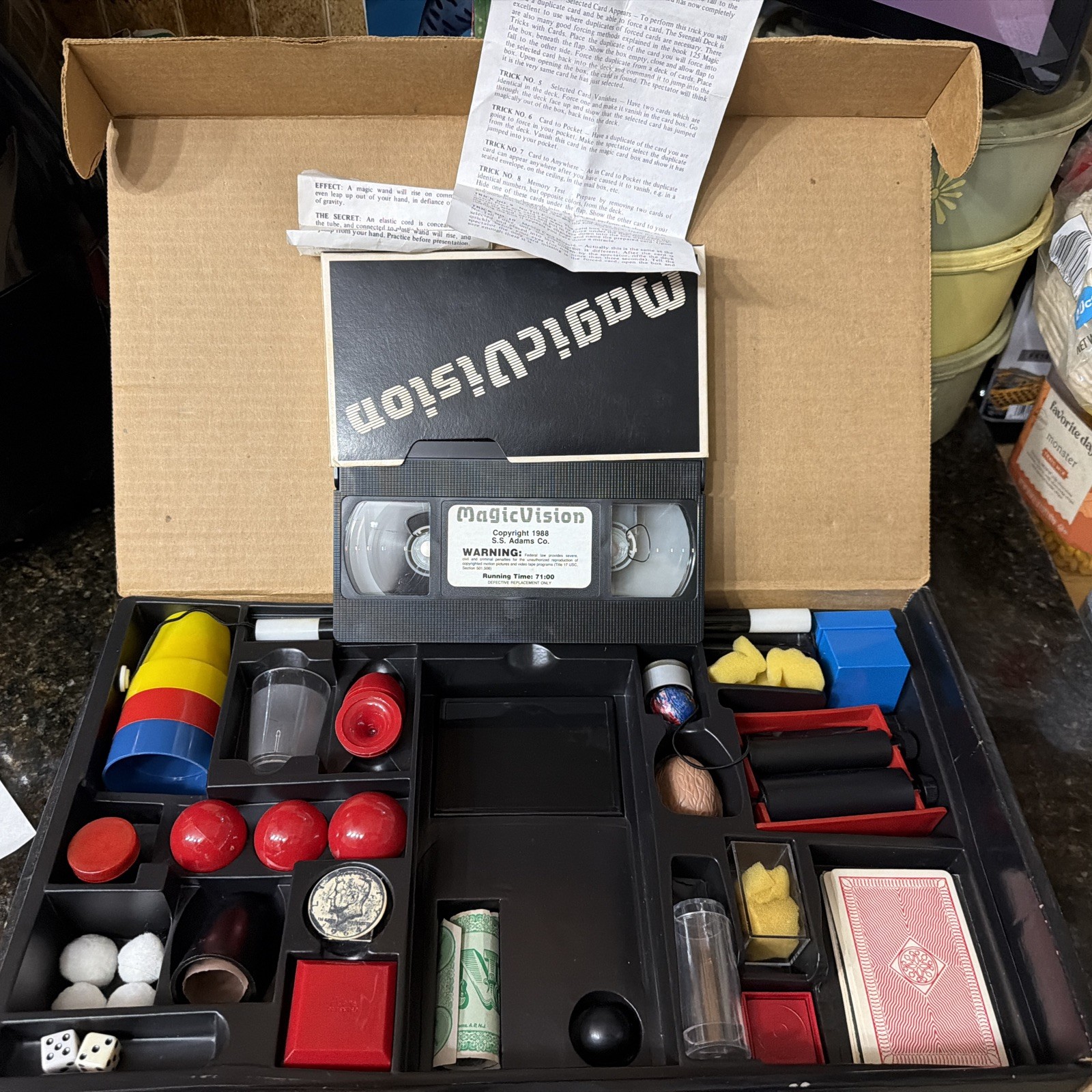 Vintage 1987 Adams MagicVision Billy Bishop Magic Trick Set VHS Box Vintage 1987 Adams MagicVision Billy Bishop Magic Trick Set VHS Box