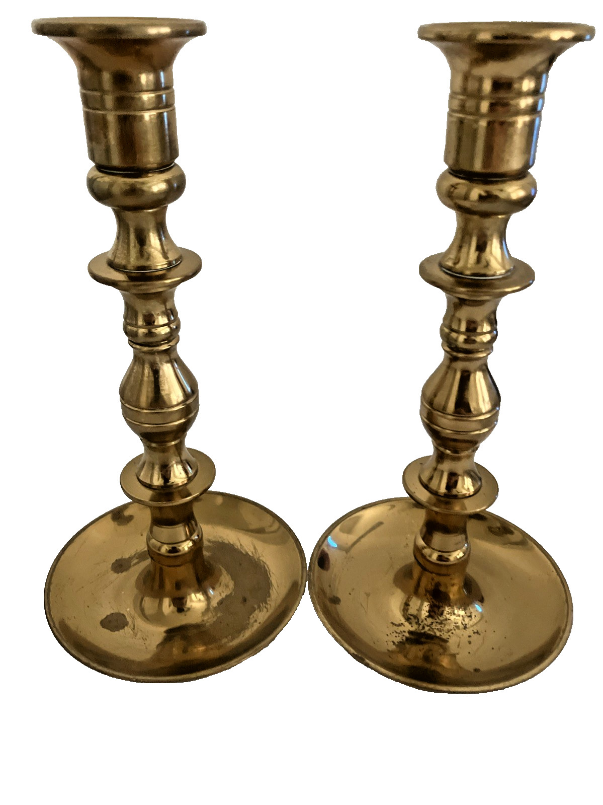 Vintage Solid Brass Candlestick Holders - Pair of 8 1/2" Tapered Candle Holders Vintage Solid Brass Candlestick Holders - Pair of 8 1/2" Tapered Candle Holders