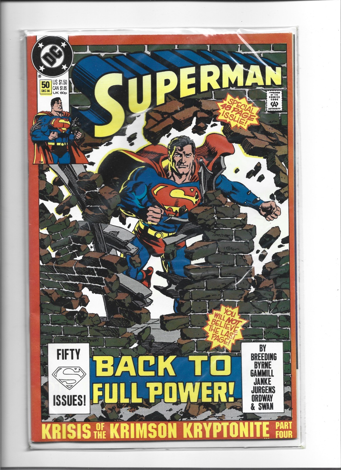 Superman #50 1990 Historic Lois Lane Engagement Issue Krisis Krimson Key DC NM+