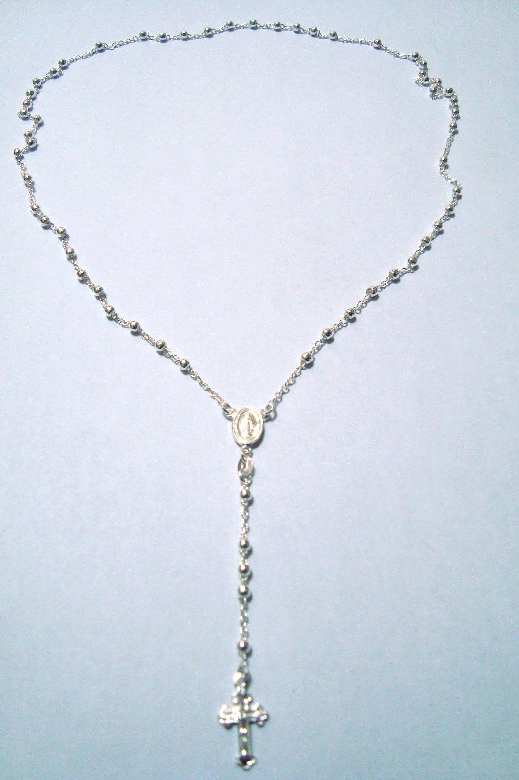 925 STERLING SILVER ITALIAN ROSARY 3MM- 24" / ROSARIO DE PLATA ESTERLINA- 24" 925 STERLING SILVER ITALIAN ROSARY 3MM- 24" / ROSARIO DE PLATA ESTERLINA- 24"