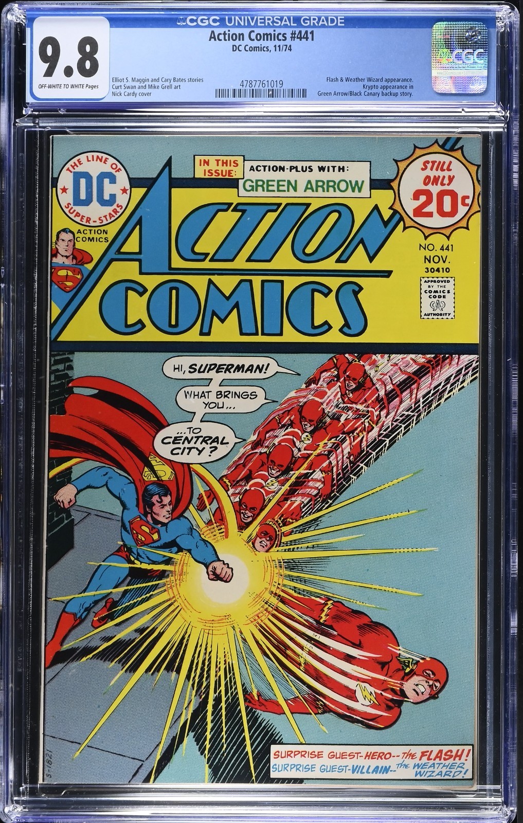 🇺🇸 Action Comics #441 CGC 9.8 OWW DC 1974 Nick Cardy Flash vs Superman Cover 🇺🇸 Action Comics #441 CGC 9.8 OWW DC 1974 Nick Cardy Flash vs Superman Cover