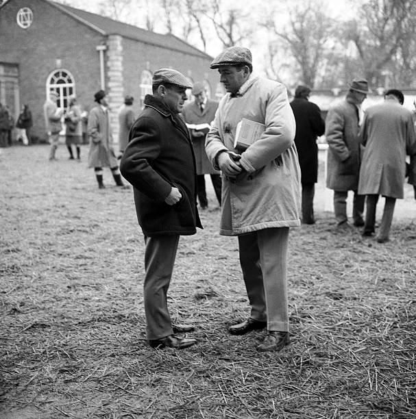 Major Dick Hern and a fellow trainer at the December Sales 1969 Old Photo 1 Major Dick Hern and a fellow trainer at the December Sales 1969 Old Photo 1
