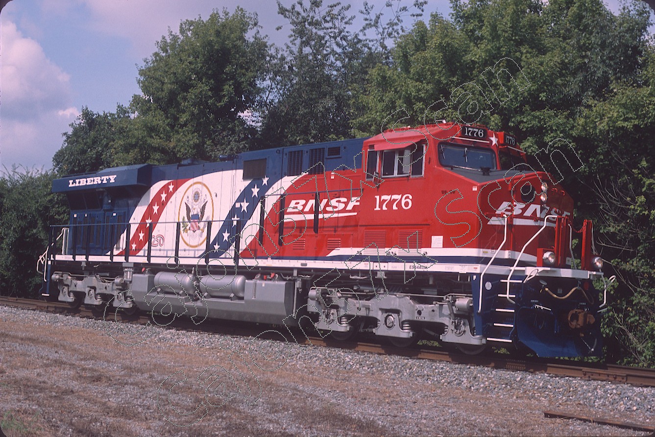 Original Slide- BNSF ES44AC 1776 FRESH 250 America At Spencer,NC 8/26