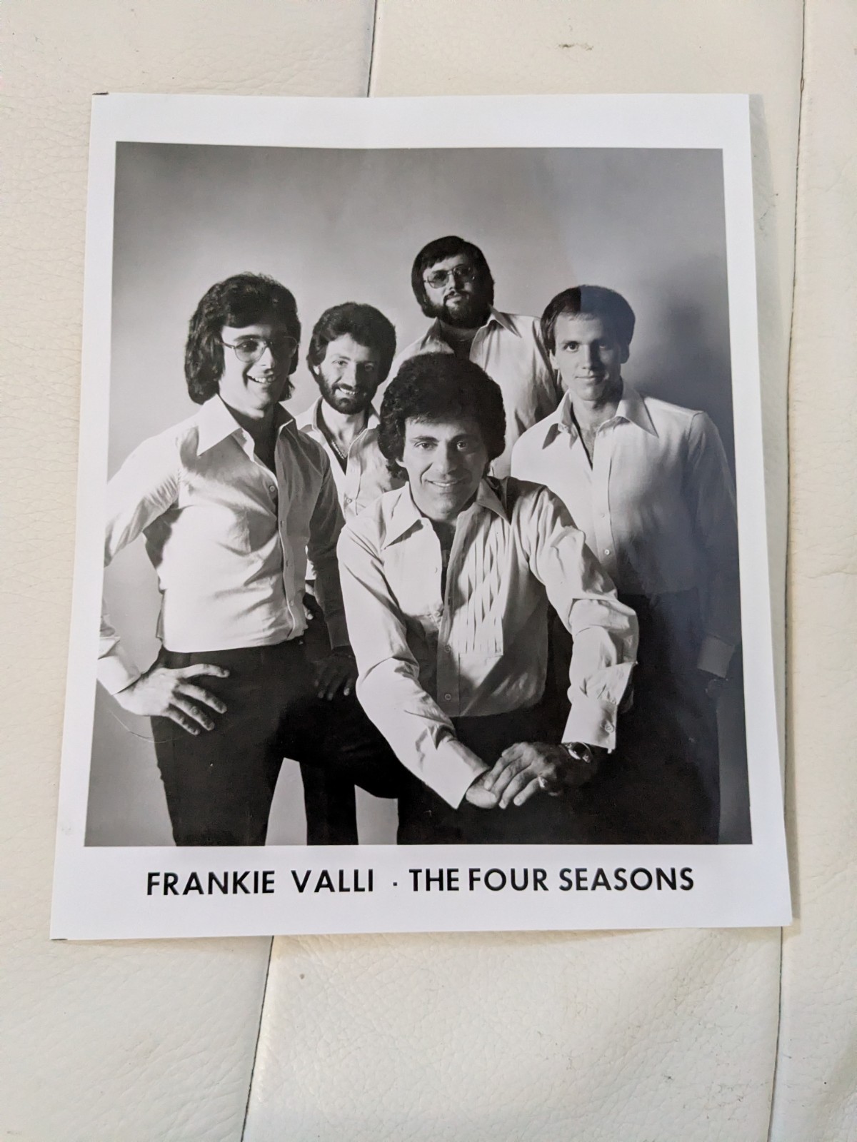 Frankie Valli - The Four Seasons Rare 1976 Promo Photo W/ Press Info On Back Frankie Valli - The Four Seasons Rare 1976 Promo Photo W/ Press Info On Back