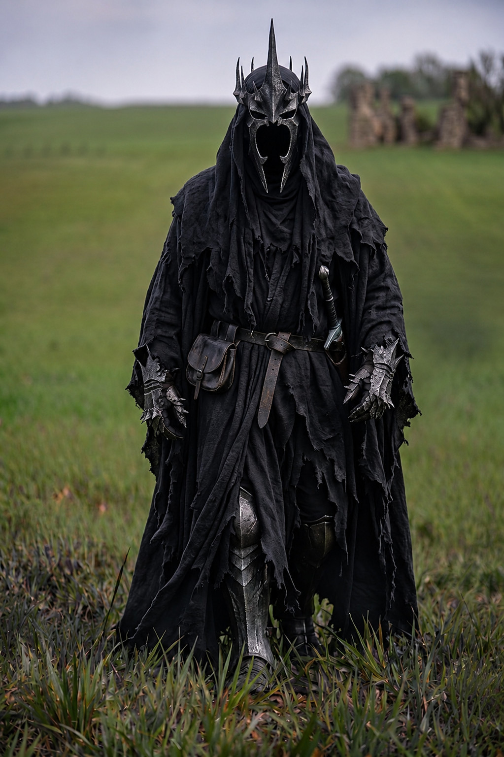 Witch King Costume | Cosplay | Ringwraith Robe | Tattered Hooded Black Cape Witch King Costume | Cosplay | Ringwraith Robe | Tattered Hooded Black Cape
