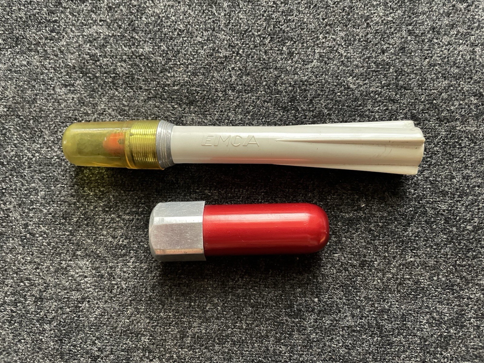 Vtg Red Alvin #5555 Lead Pointer Sharpener Germany + EMKA Space Age Drafting Vtg Red Alvin #5555 Lead Pointer Sharpener Germany + EMKA Space Age Drafting