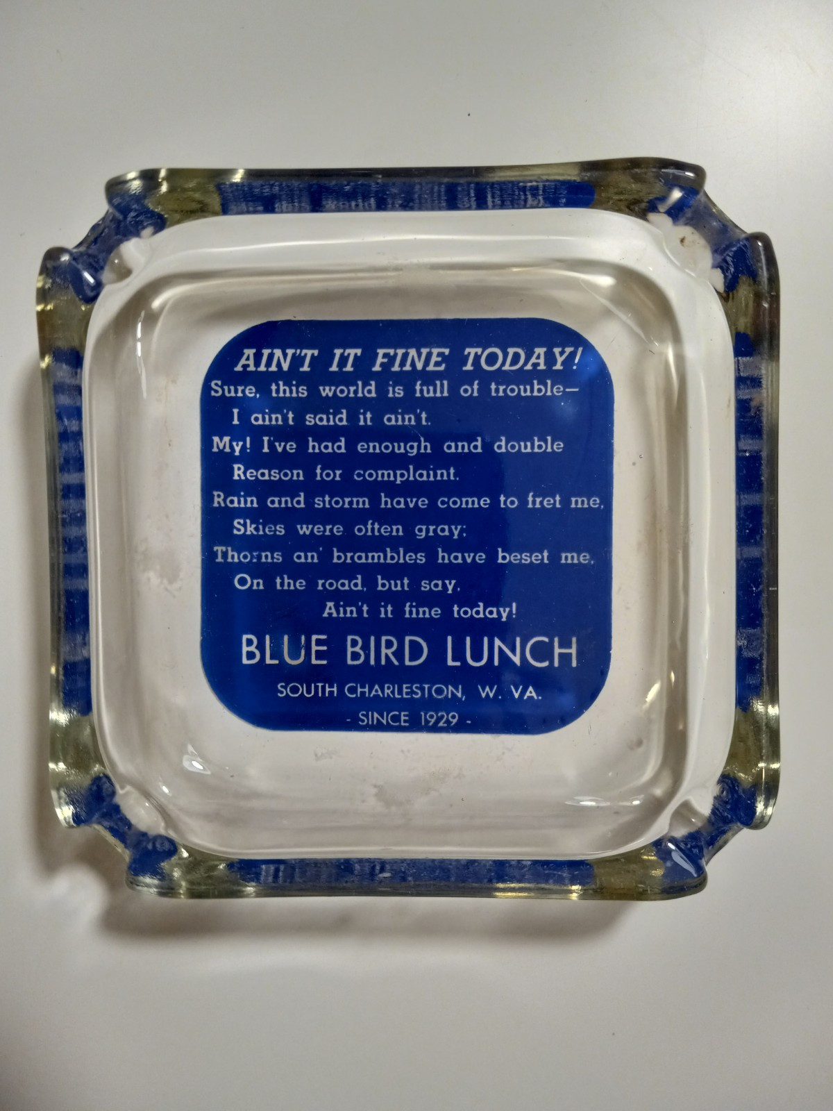 Vintage Blue Bird Lunch Ashtray South Charleston West Virginia Diner Restaurant Vintage Blue Bird Lunch Ashtray South Charleston West Virginia Diner Restaurant
