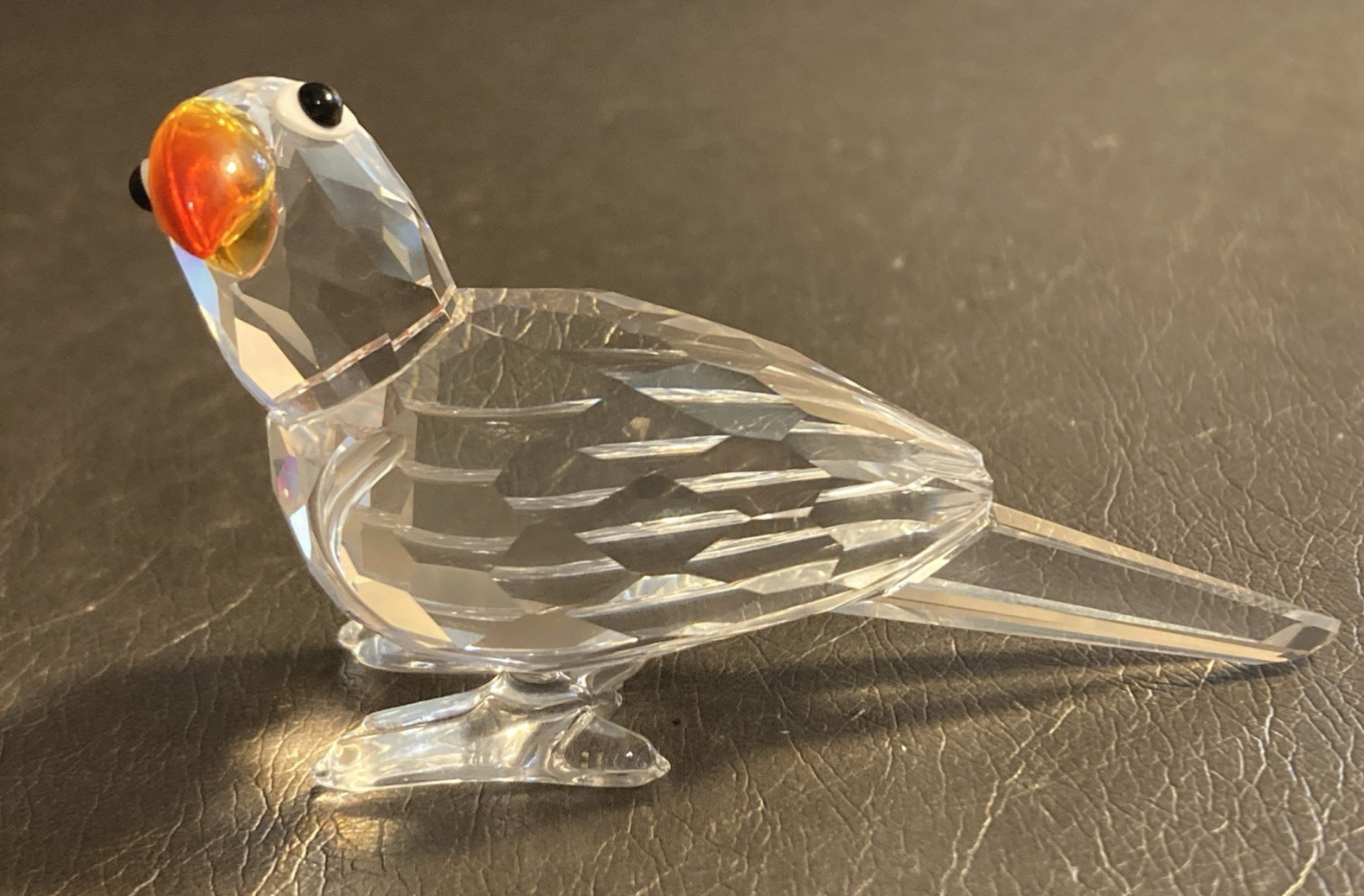 Swarovski Crystal Feathered Beauties PARROT - Fire Opal Beak Retired Swarovski Crystal Feathered Beauties PARROT - Fire Opal Beak Retired
