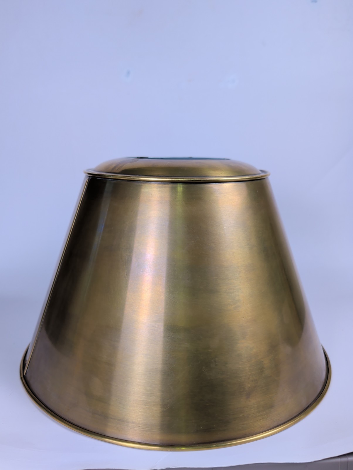 New York Public Library Vintage Brass Lamp Shade With White Enamel Rare EUC New York Public Library Vintage Brass Lamp Shade With White Enamel Rare EUC