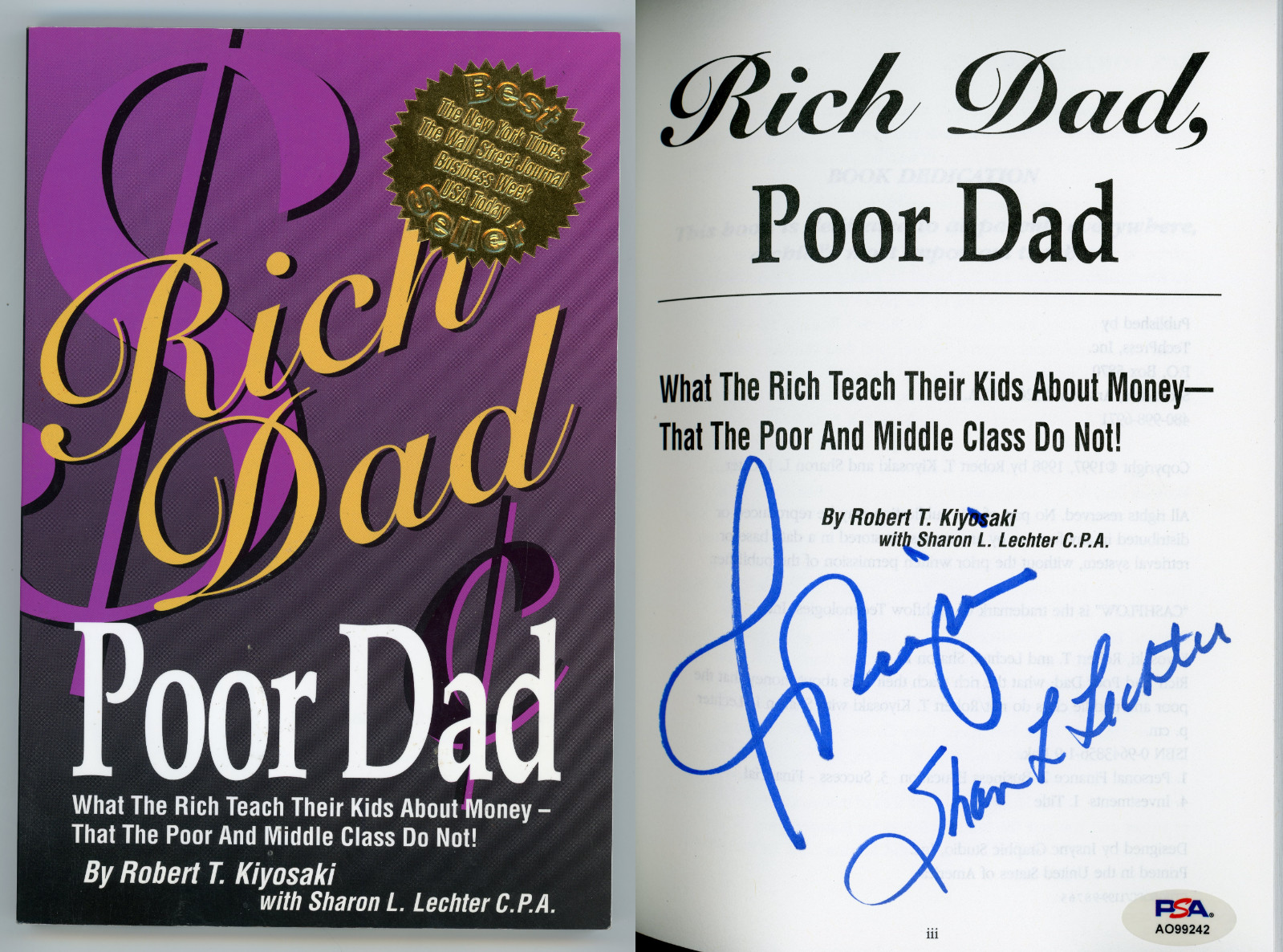 Robert Kiyosaki ~ Signed Autographed Rich Dad Poor Dad Book Authentic ~ PSA DNA Robert Kiyosaki ~ Signed Autographed Rich Dad Poor Dad Book Authentic ~ PSA DNA