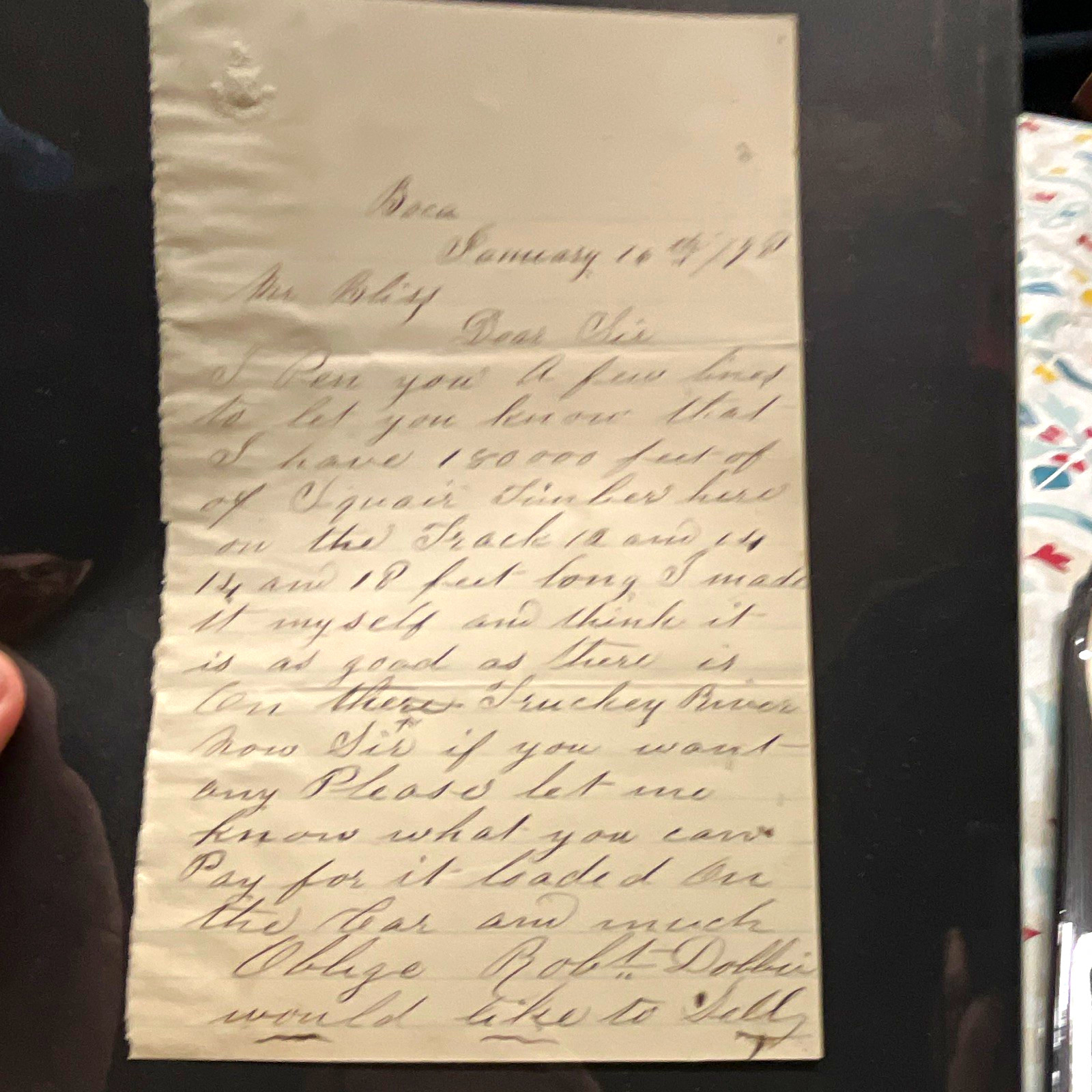 1889 Handwritten Letter Dated January 16 on Embossed Stationery 1889 Handwritten Letter Dated January 16 on Embossed Stationery