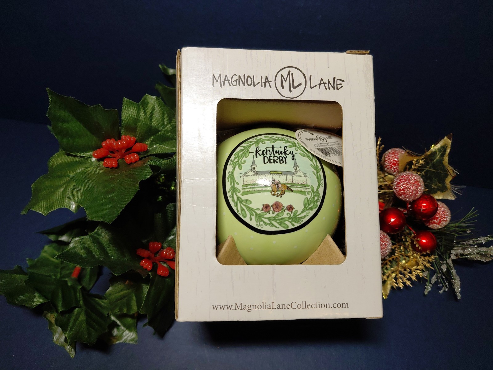 Magnolia Lane 2012 Kentucky Derby 138 Hand-Painted Christmas Ornament NIB