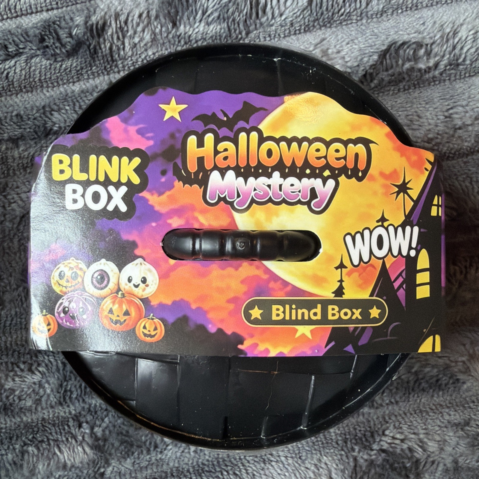 BLINK BOX Halloween Mystery Blind Pack Sealed Round Black Container BLINK BOX Halloween Mystery Blind Pack Sealed Round Black Container