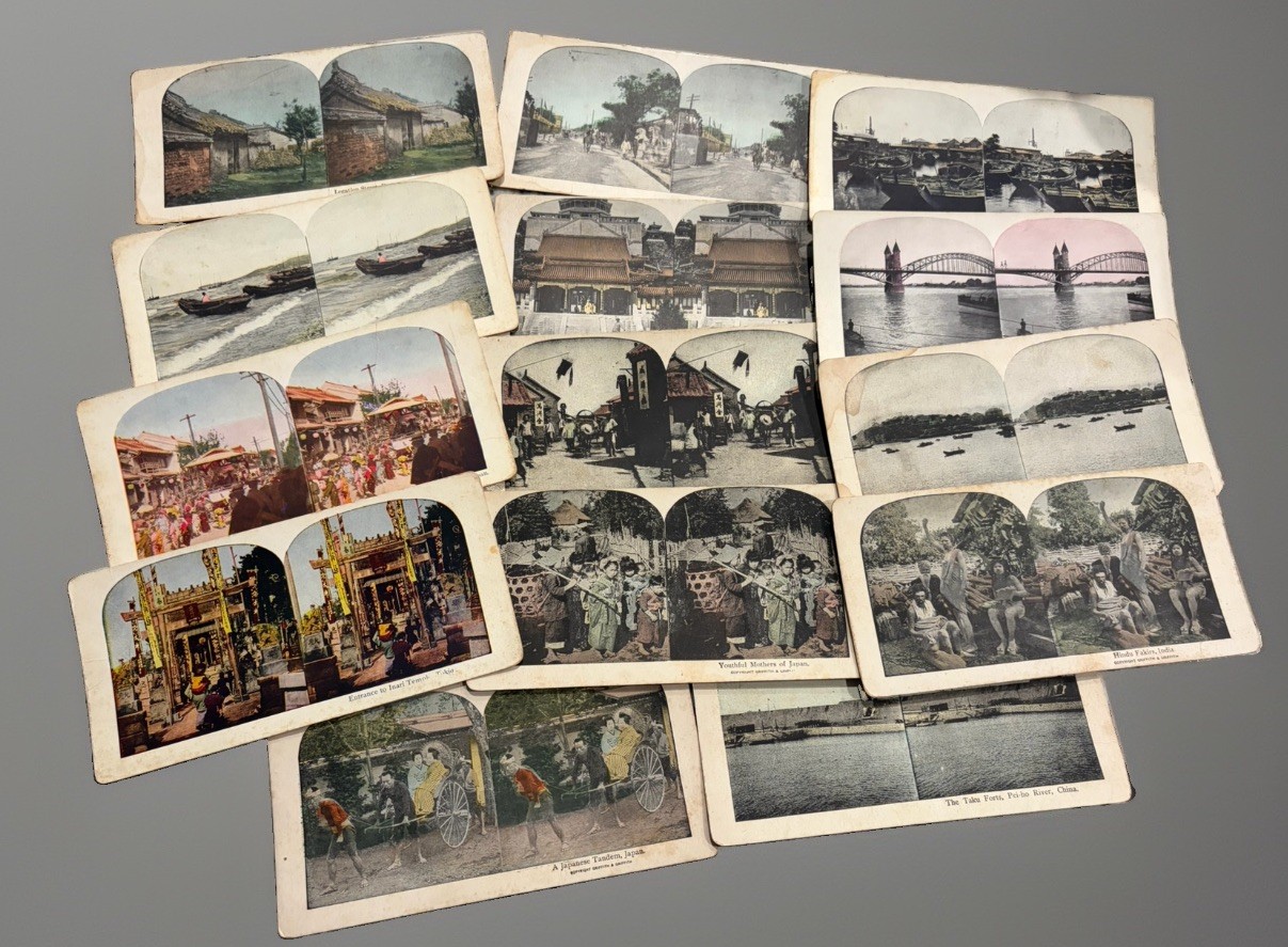 14x Antique 1900s Stereoview Lot - China Boxer Era Peking Japan India Germany